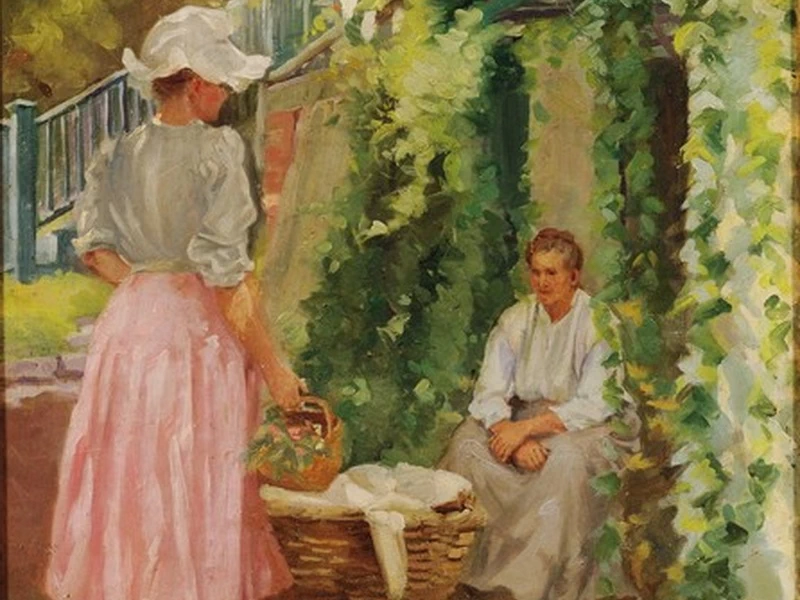 1870-Helen Rhind Rathbun Bissell - In giardino